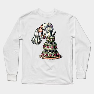 Bride Decorates Her Own Wedding Cake Long Sleeve T-Shirt